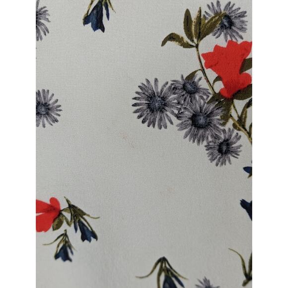Club Monaco Sumner Dress Silk Floral Bow Spring Summer Cottagecore Cream Size 4 - Picture 12 of 16